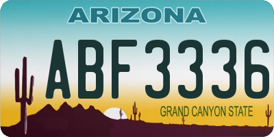 AZ license plate ABF3336