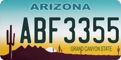 AZ license plate ABF3355
