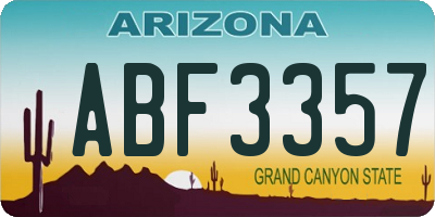 AZ license plate ABF3357