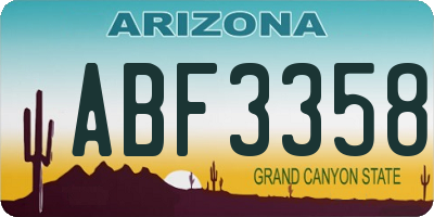 AZ license plate ABF3358
