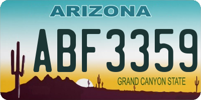 AZ license plate ABF3359