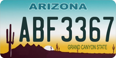 AZ license plate ABF3367