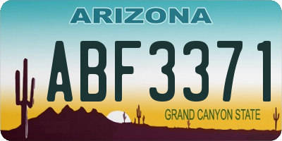 AZ license plate ABF3371