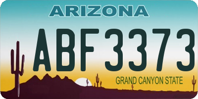 AZ license plate ABF3373