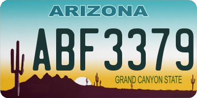 AZ license plate ABF3379