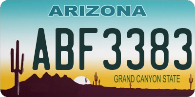 AZ license plate ABF3383