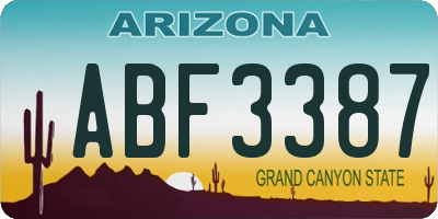 AZ license plate ABF3387