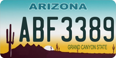 AZ license plate ABF3389