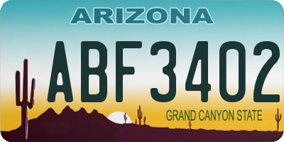 AZ license plate ABF3402
