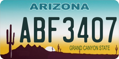 AZ license plate ABF3407