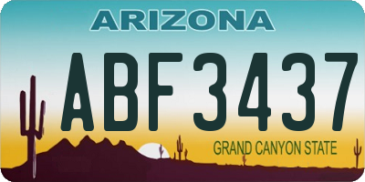 AZ license plate ABF3437