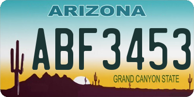 AZ license plate ABF3453