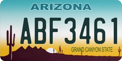 AZ license plate ABF3461