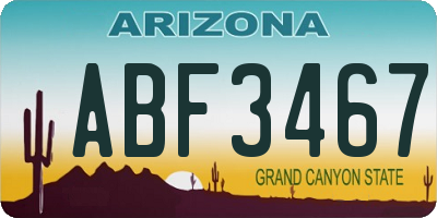 AZ license plate ABF3467
