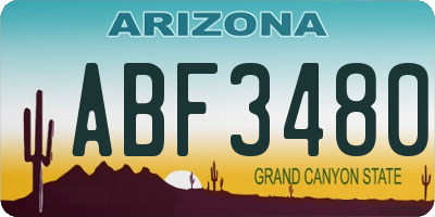 AZ license plate ABF3480