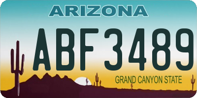 AZ license plate ABF3489