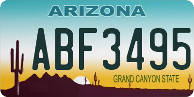 AZ license plate ABF3495