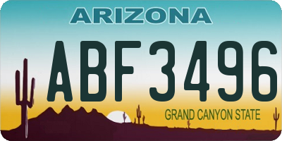 AZ license plate ABF3496