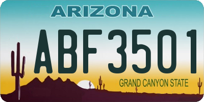 AZ license plate ABF3501
