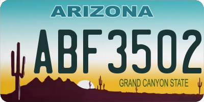 AZ license plate ABF3502