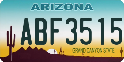 AZ license plate ABF3515