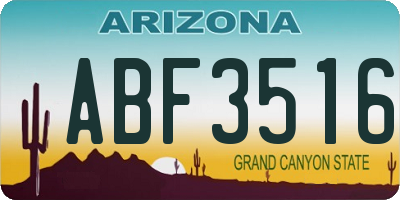 AZ license plate ABF3516