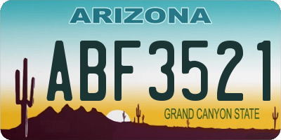 AZ license plate ABF3521