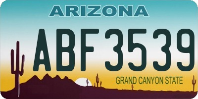 AZ license plate ABF3539