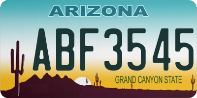 AZ license plate ABF3545