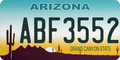 AZ license plate ABF3552