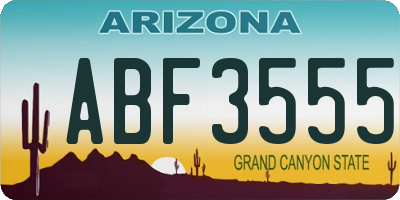 AZ license plate ABF3555