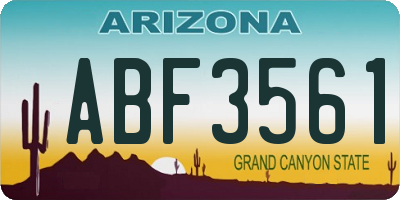 AZ license plate ABF3561