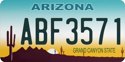 AZ license plate ABF3571