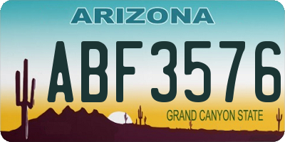 AZ license plate ABF3576