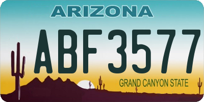 AZ license plate ABF3577