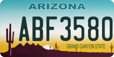 AZ license plate ABF3580