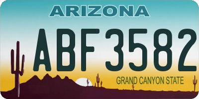 AZ license plate ABF3582