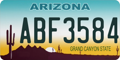 AZ license plate ABF3584