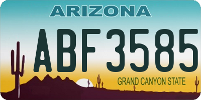 AZ license plate ABF3585