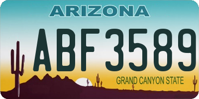 AZ license plate ABF3589