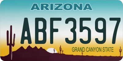 AZ license plate ABF3597