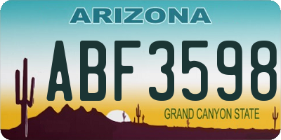 AZ license plate ABF3598