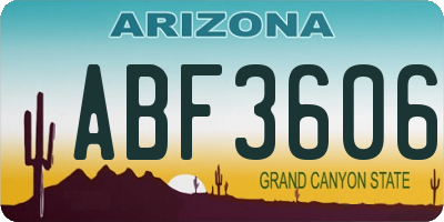 AZ license plate ABF3606