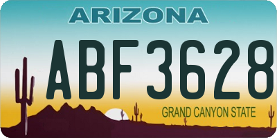 AZ license plate ABF3628