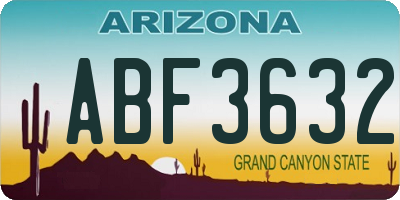 AZ license plate ABF3632