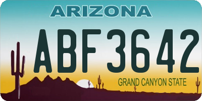 AZ license plate ABF3642