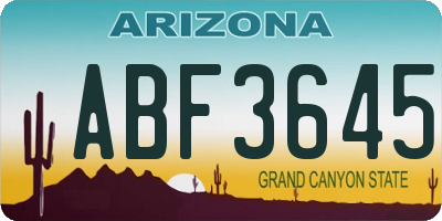 AZ license plate ABF3645