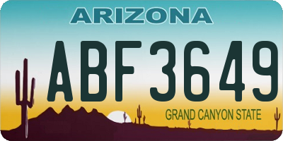 AZ license plate ABF3649