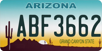 AZ license plate ABF3662