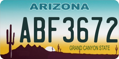 AZ license plate ABF3672